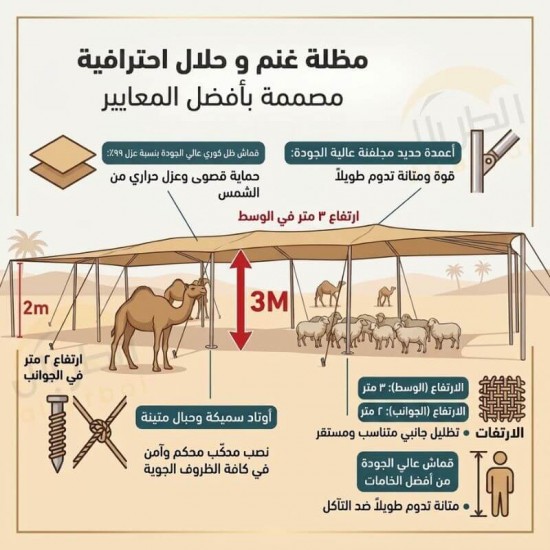 مظلة غنم عزل 99٪ للشمس قماش كوري عالي الجودة - مظلة حلال